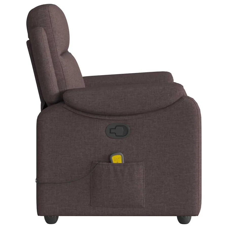 Fauteuil de massage inclinable Marron foncé Tissu - 4