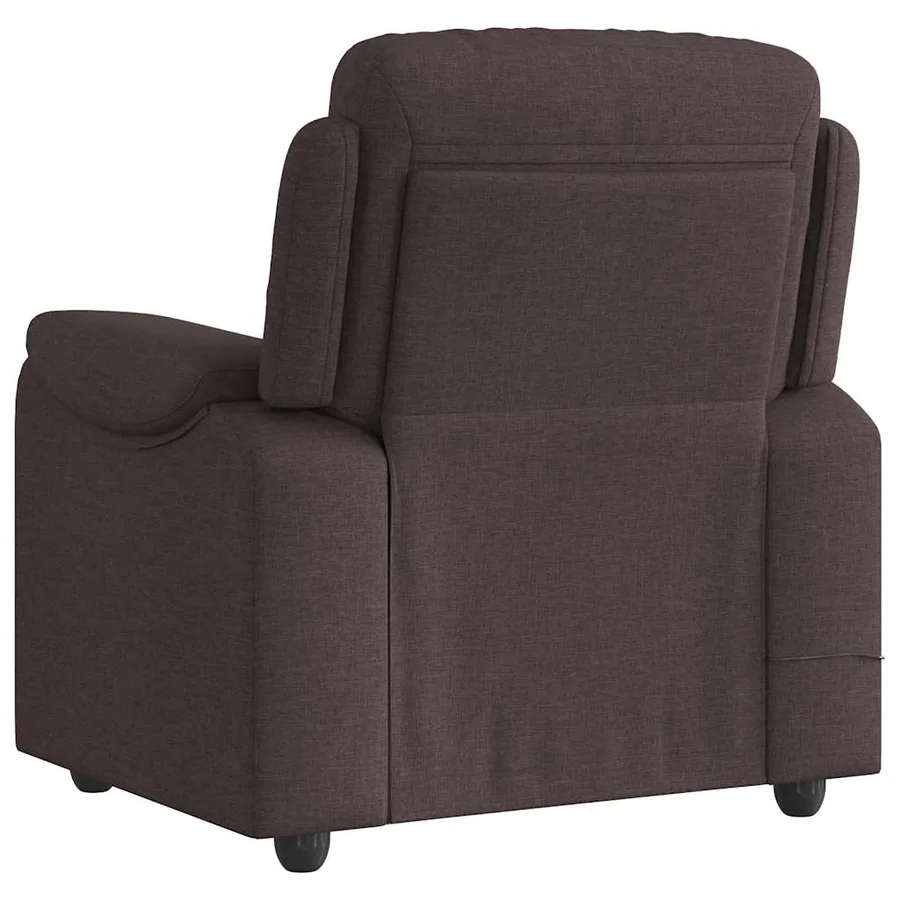 Fauteuil de massage inclinable Marron foncé Tissu - 5