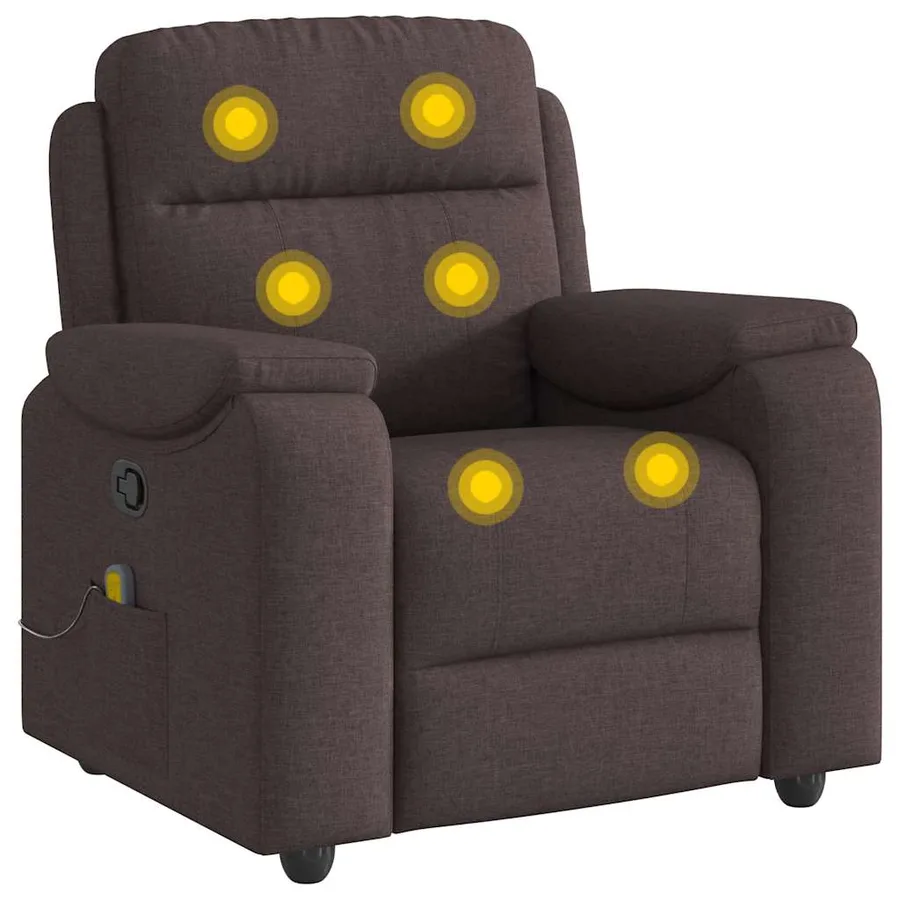 Fauteuil de massage inclinable Marron foncé Tissu - 6