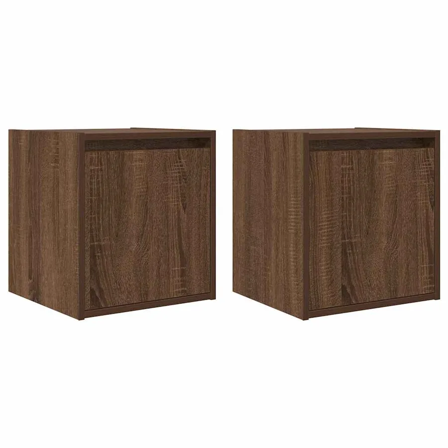 Tables de chevet murales 2 pcs chêne marron 38x34x40 cm - 2
