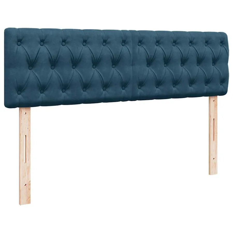 Cadre de lit ottoman avec matelas bleu foncé 140x200 cm velours - 9