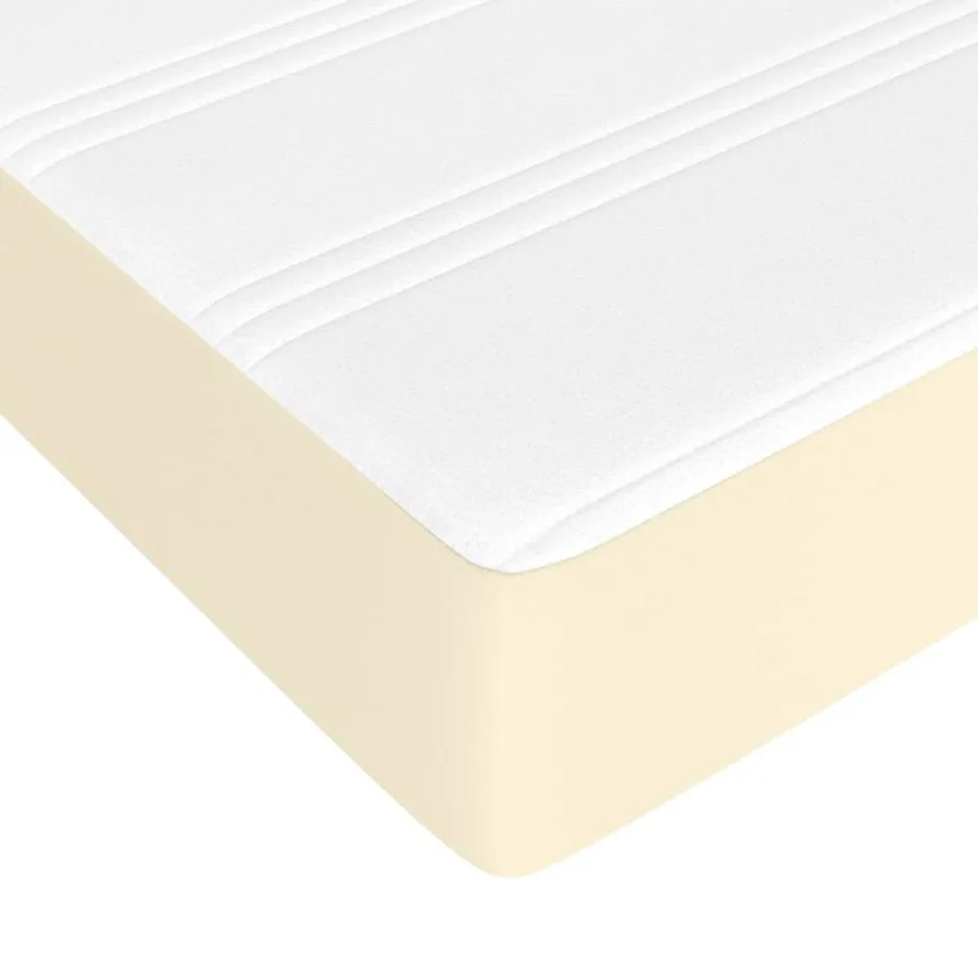 Sommier à lattes de lit avec matelas Crème 80x200 cm Similicuir - 8
