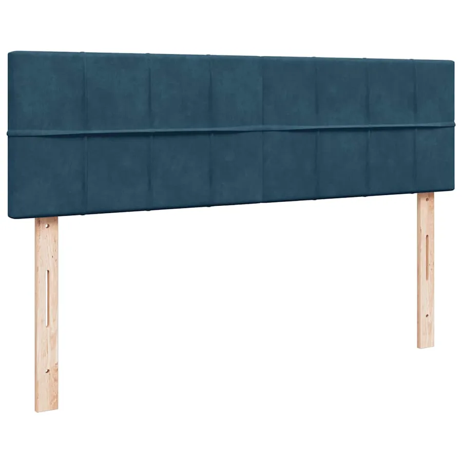 Cadre de lit ottoman avec matelas bleu foncé 140x200 cm velours - 8