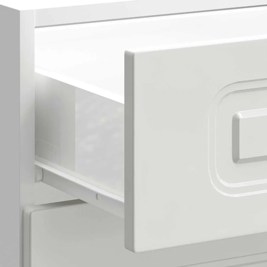 Meuble bas de cuisine « Kalmar » Bois d'ingénierie blanc brillant - 9