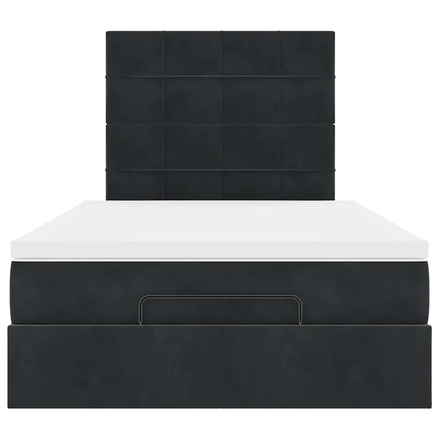 Cadre de lit ottoman avec matelas noir 120x200 cm velours - 8