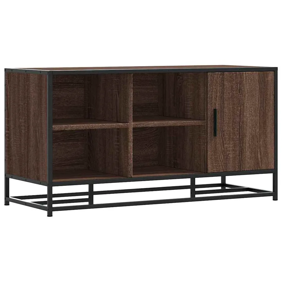 Banc à chaussures chêne marron bois d'ingénierie et métal - 2