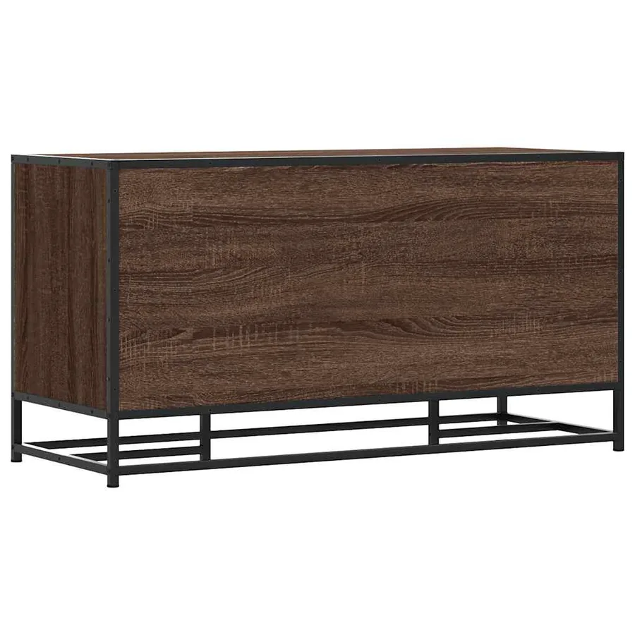 Banc à chaussures chêne marron bois d'ingénierie et métal - 8