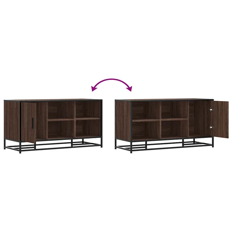 Banc à chaussures chêne marron bois d'ingénierie et métal - 9