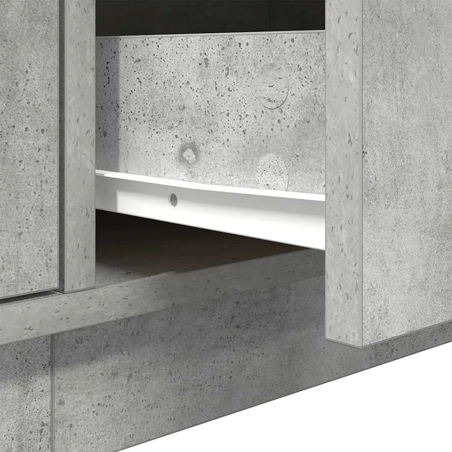 Meuble TV avec lumières LED gris béton 193,5x41x50 cm - 12