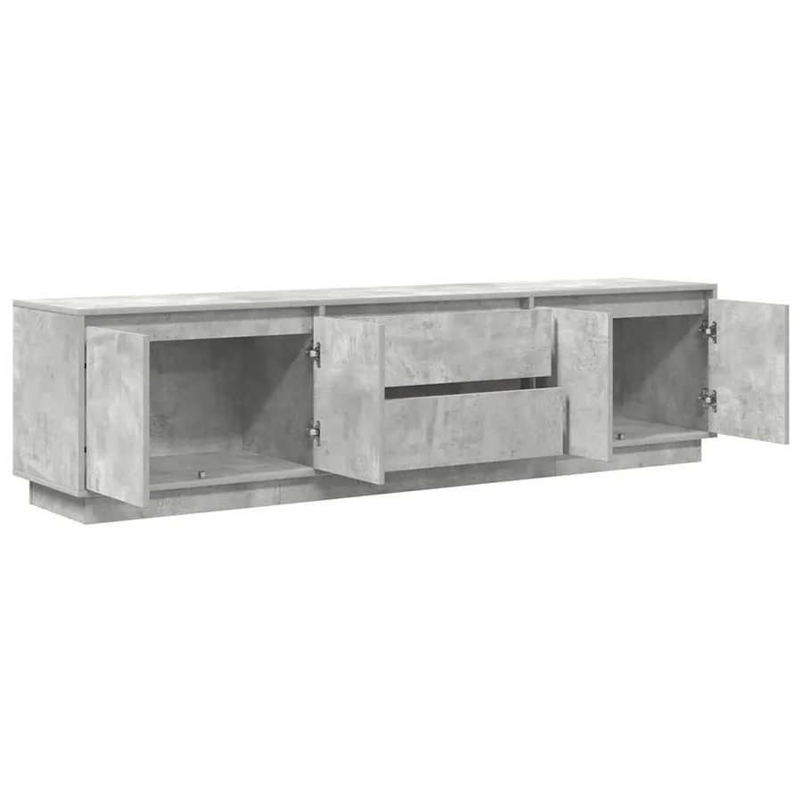 Meuble TV avec lumières LED gris béton 193,5x41x50 cm - 6