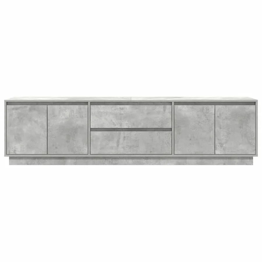 Meuble TV avec lumières LED gris béton 193,5x41x50 cm - 7