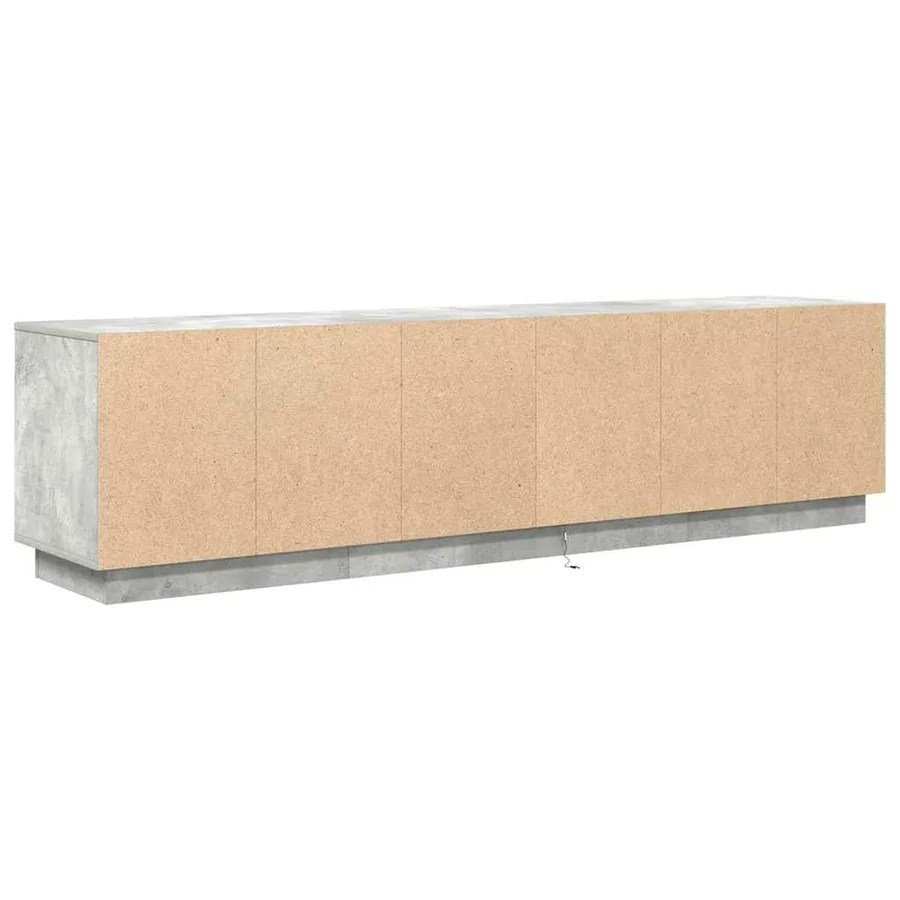 Meuble TV avec lumières LED gris béton 193,5x41x50 cm - 9