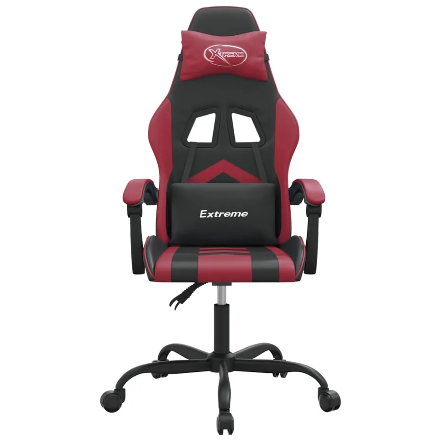 Chaise de jeu Noir et rouge bordeaux Similicuir - 3