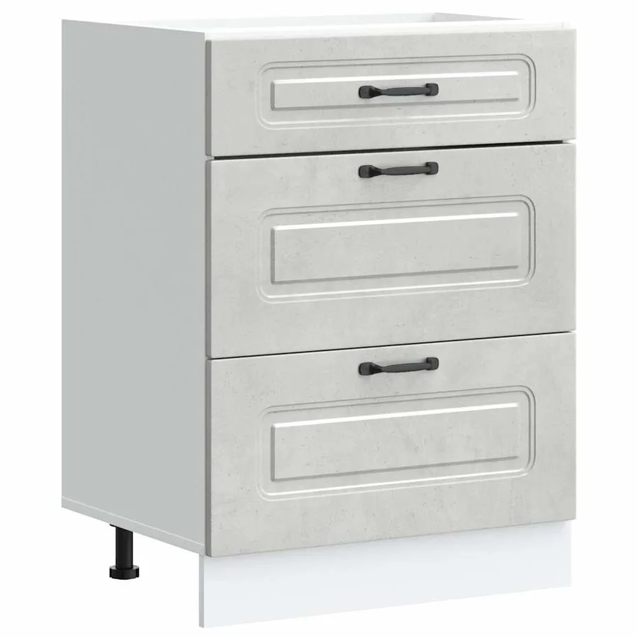 Armoire de cuisine Kalmar gris béton bois d'ingénierie - 2