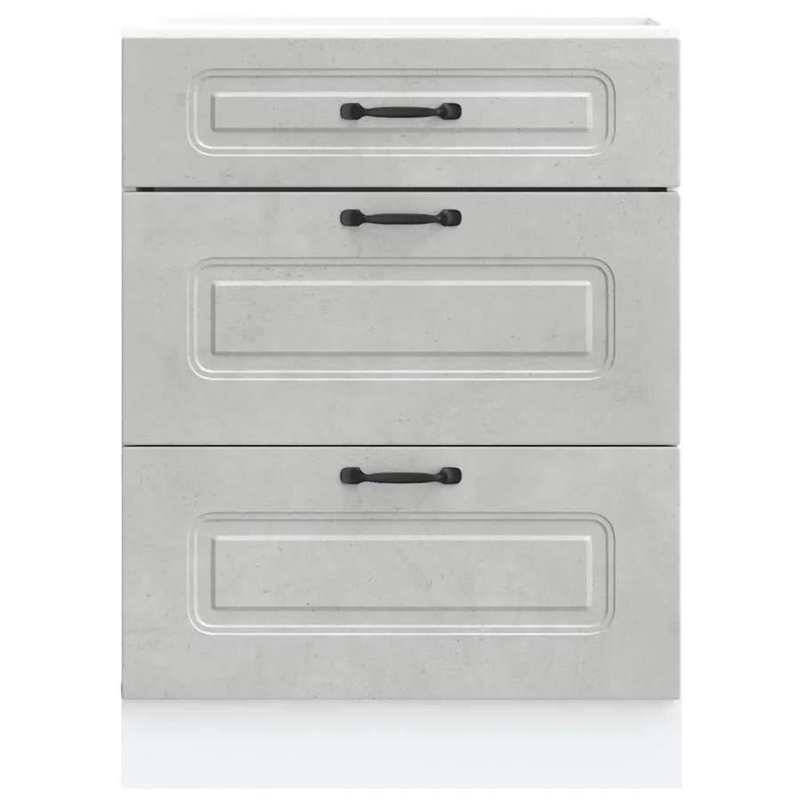 Armoire de cuisine Kalmar gris béton bois d'ingénierie - 4