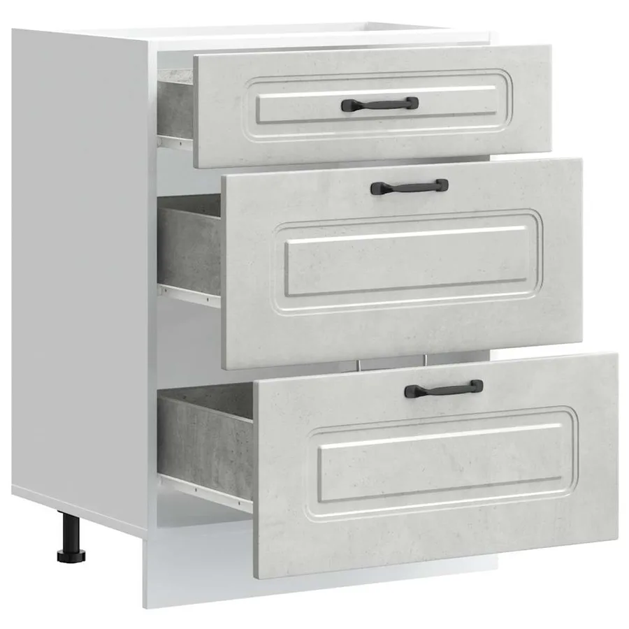 Armoire de cuisine Kalmar gris béton bois d'ingénierie - 5