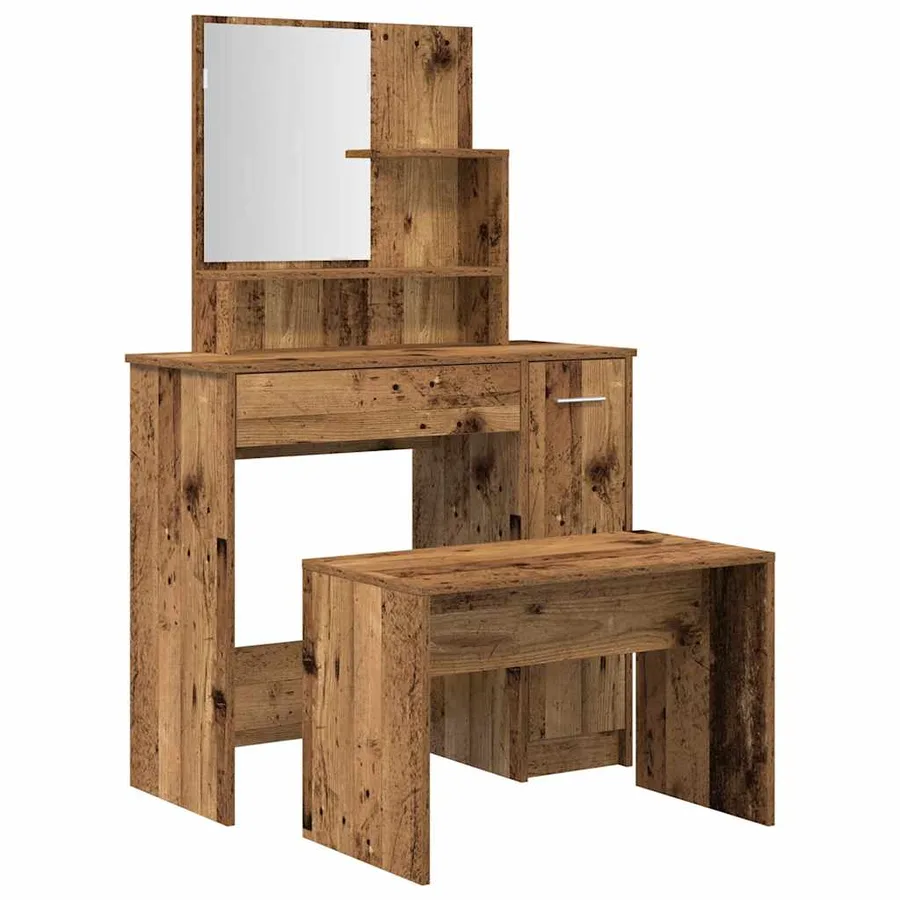 Ensemble de coiffeuse vieux bois bois d'ingénierie - 2