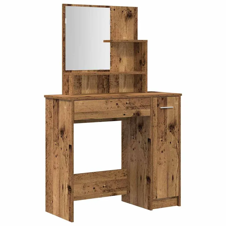 Ensemble de coiffeuse vieux bois bois d'ingénierie - 4