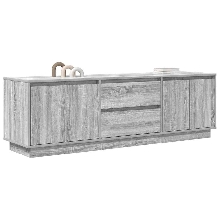 Meuble TV avec lumières LED sonoma gris 160,5x41x50 cm - 5