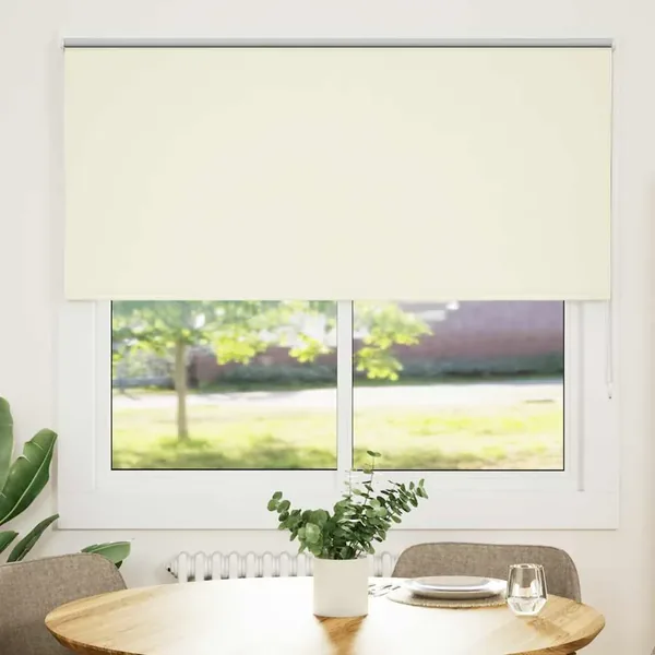 Store enrouleur occultant blanc cassé largeur du tissu 141,6 cm