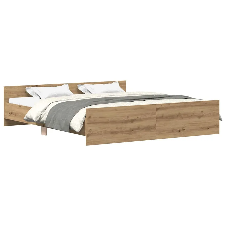 Cadre de lit sans matelas chêne artisanal 180x200 cm - 2