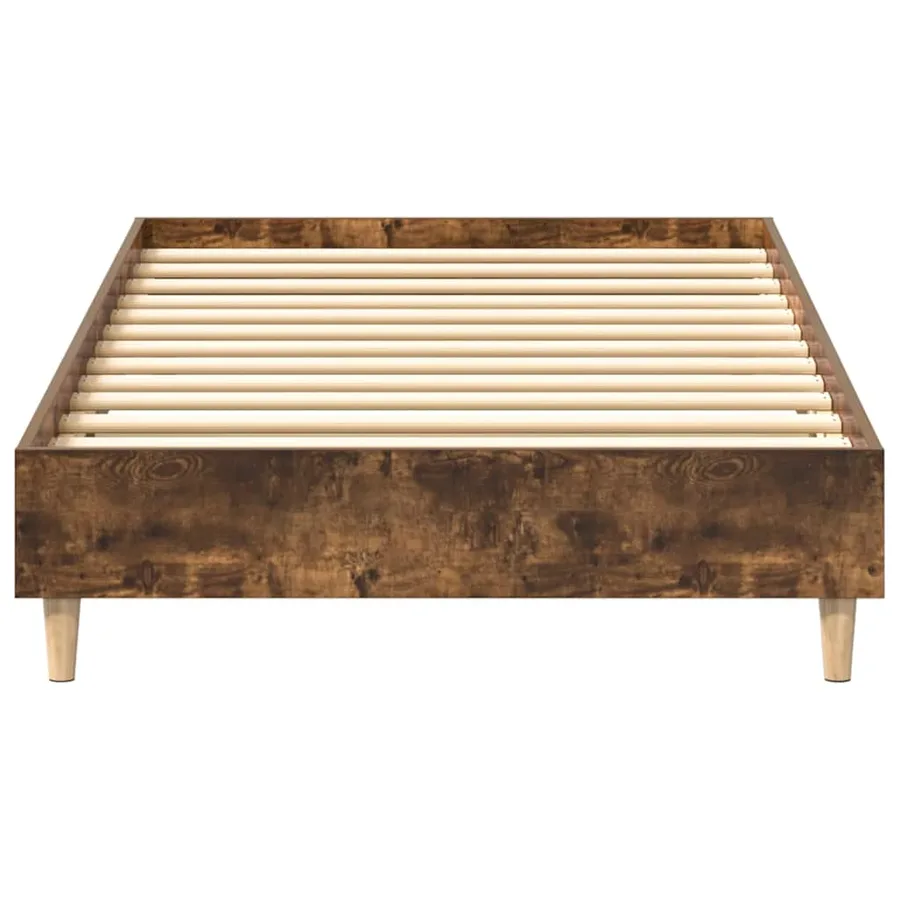 Cadre de lit sans matelas chêne fumé 75x190cm bois d'ingénierie - 5