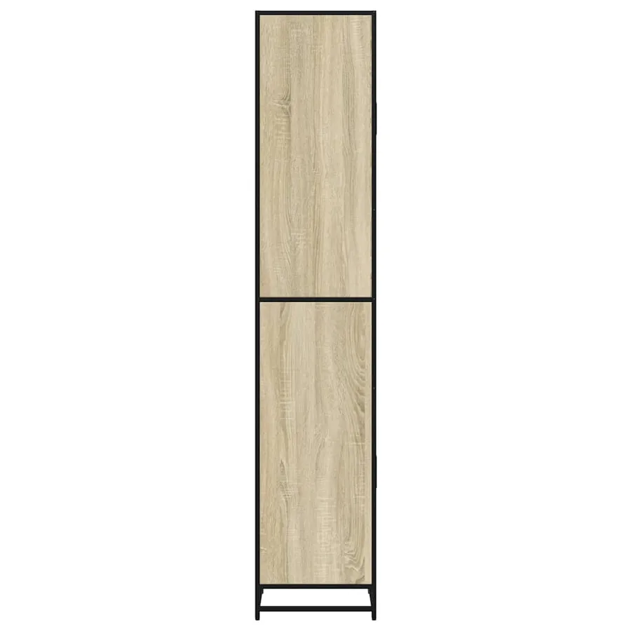 Armoire de salle de bain chêne sonoma bois d'ingénierie métal - 6