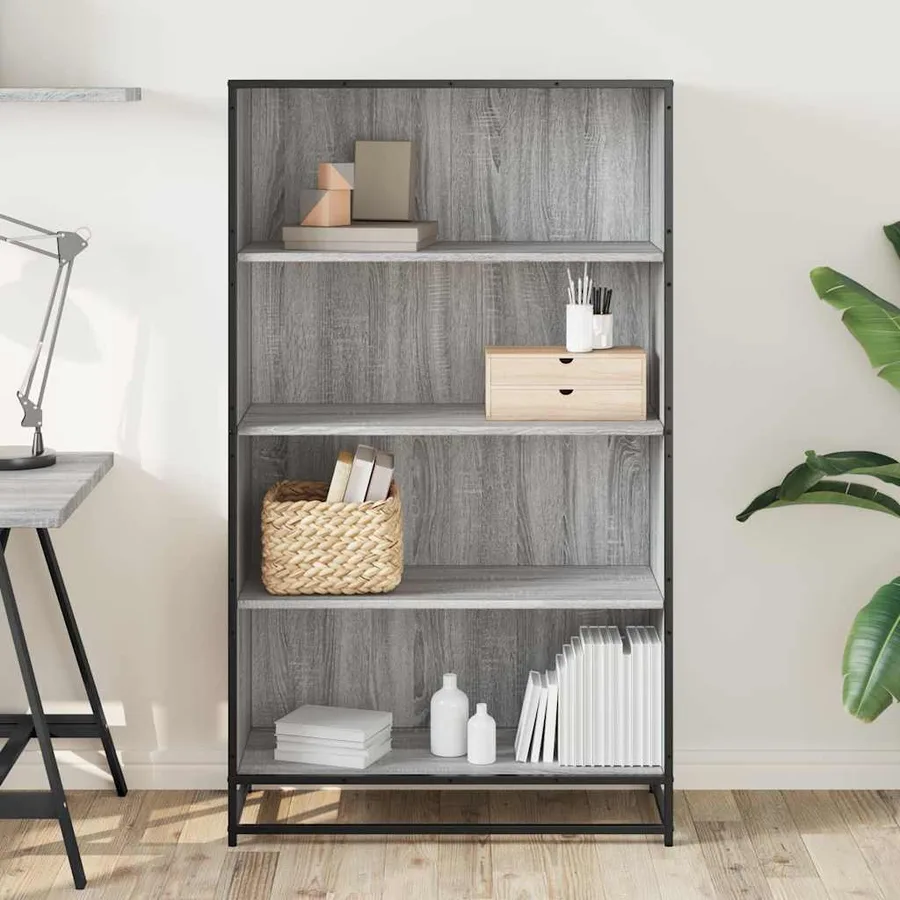 Bibliothèque sonoma gris 80,5x35x139 cm bois d'ingénierie - 3