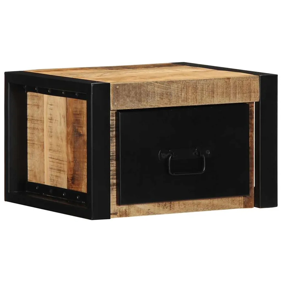 Table de chevet 40x35x25 cm bois massif de manguier brut - 10