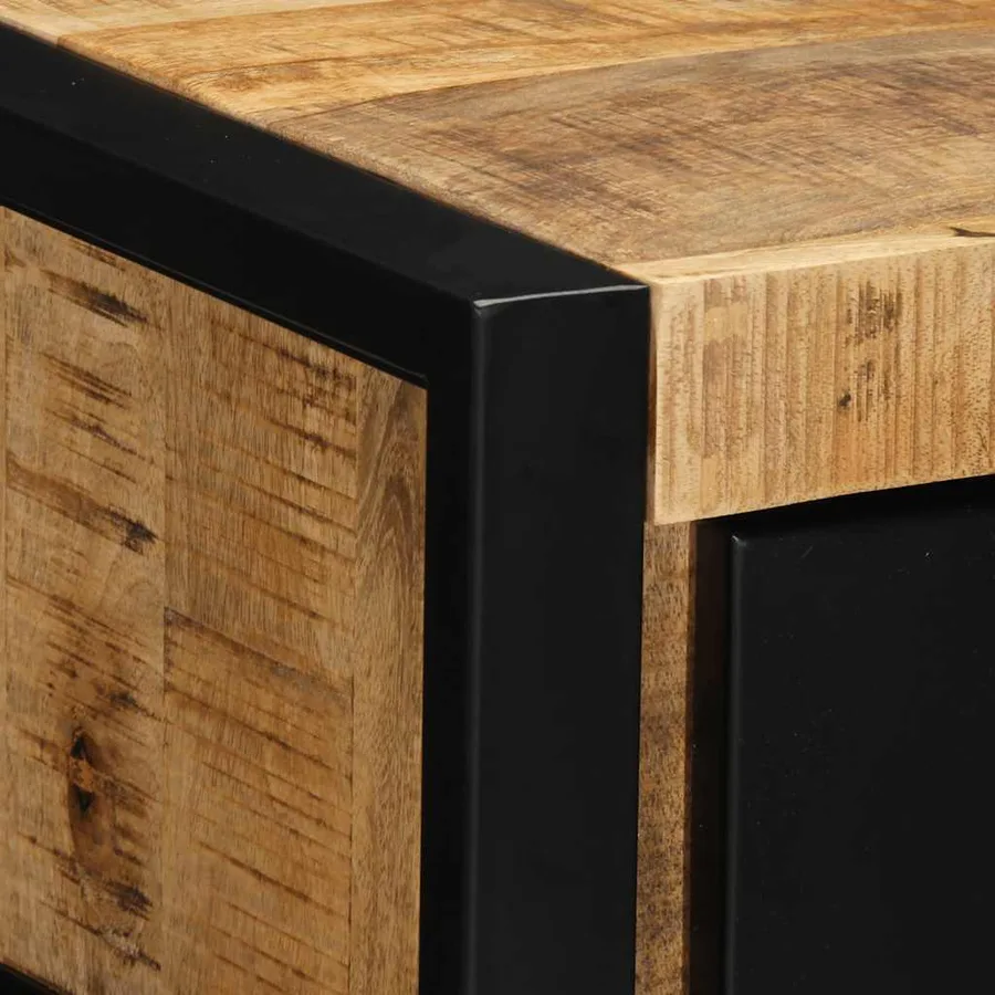 Table de chevet 40x35x25 cm bois massif de manguier brut - 5