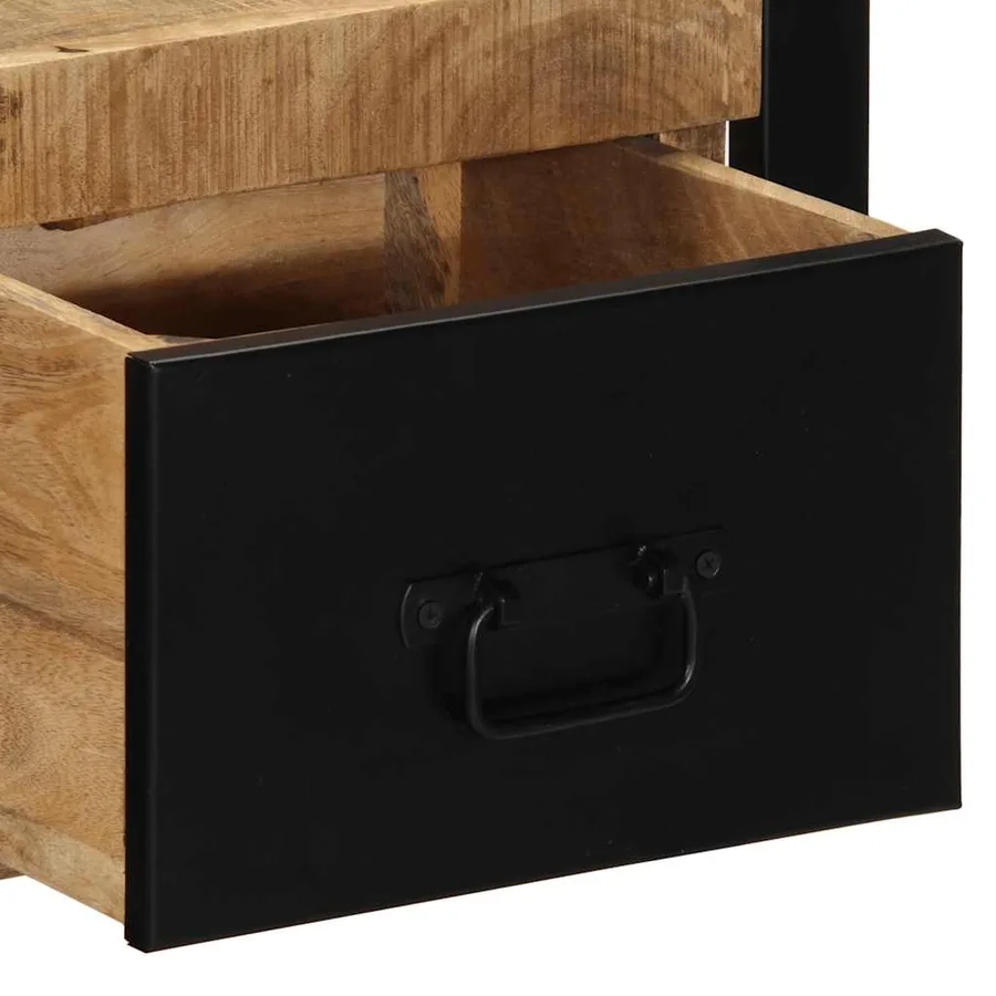 Table de chevet 40x35x25 cm bois massif de manguier brut - 6