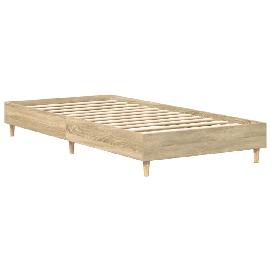 Cadre de lit sans matelas chêne sonoma 75x190 cm - 4