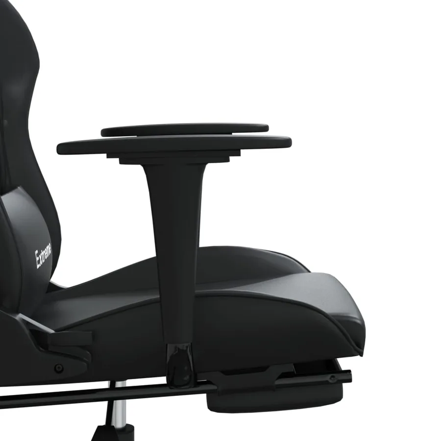 Chaise de jeu avec repose-pied Noir Similicuir - 11