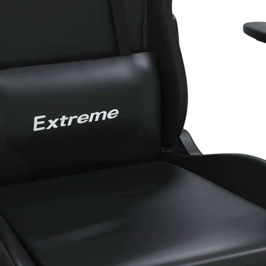Chaise de jeu avec repose-pied Noir Similicuir - 9