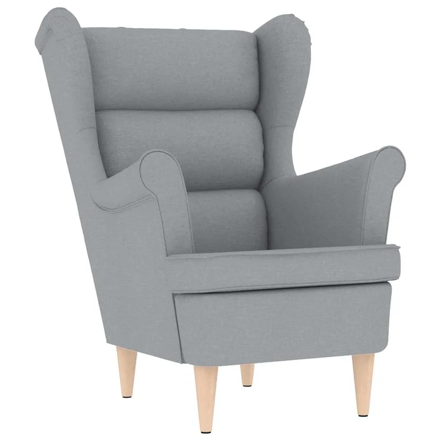 Fauteuil avec repose-pied Gris clair Tissu - 7