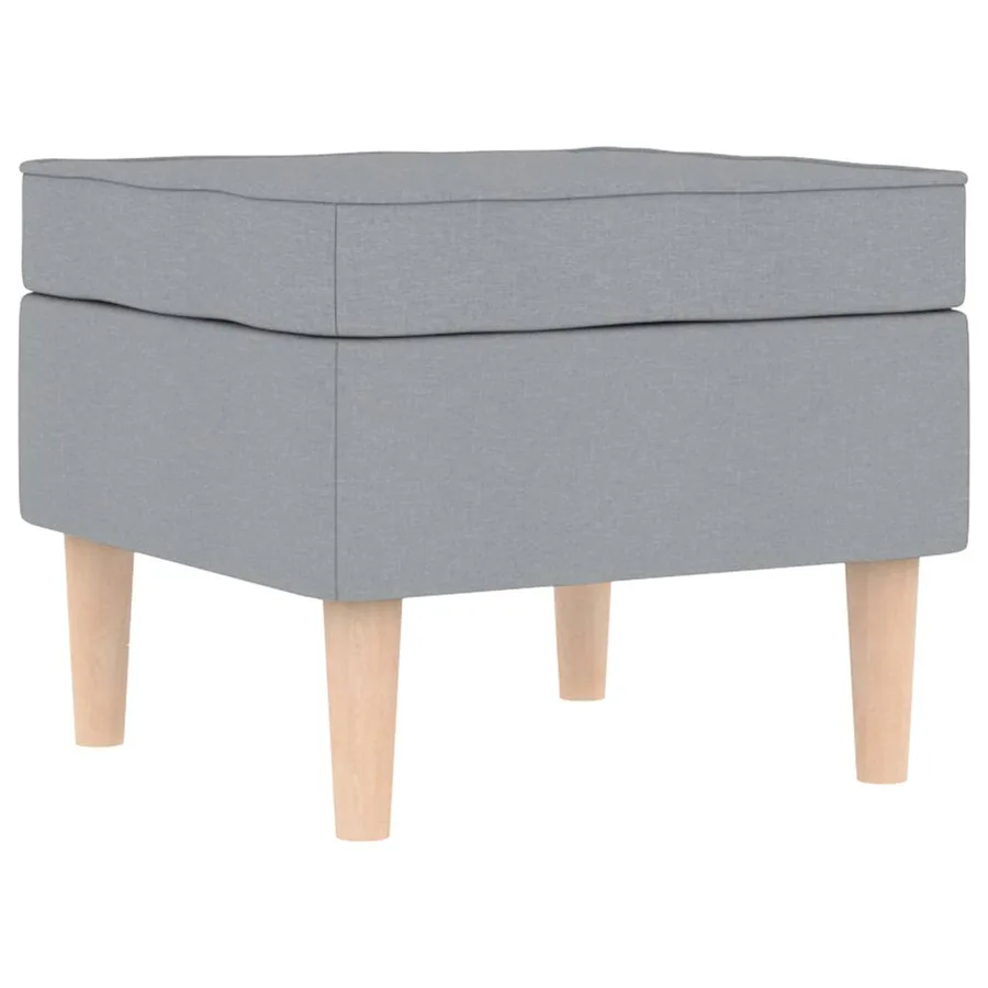 Fauteuil avec repose-pied Gris clair Tissu - 8