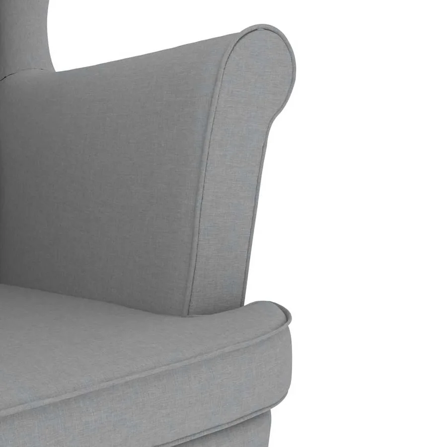 Fauteuil avec repose-pied Gris clair Tissu - 9