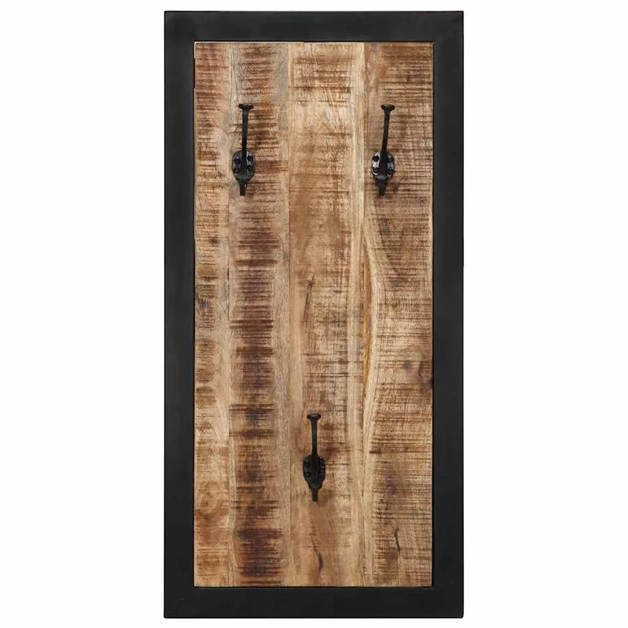 Porte-manteau 40x2x80 cm bois de manguier massif brut - 2