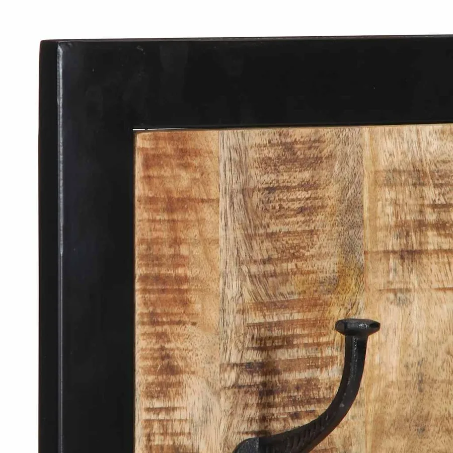 Porte-manteau 40x2x80 cm bois de manguier massif brut - 5