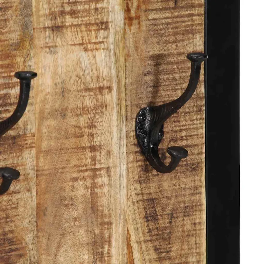 Porte-manteau 40x2x80 cm bois de manguier massif brut - 6