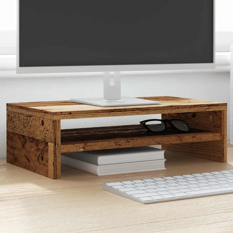 Support de moniteur vieux bois 42 x 24 x 13cm bois d'ingénierie - 4