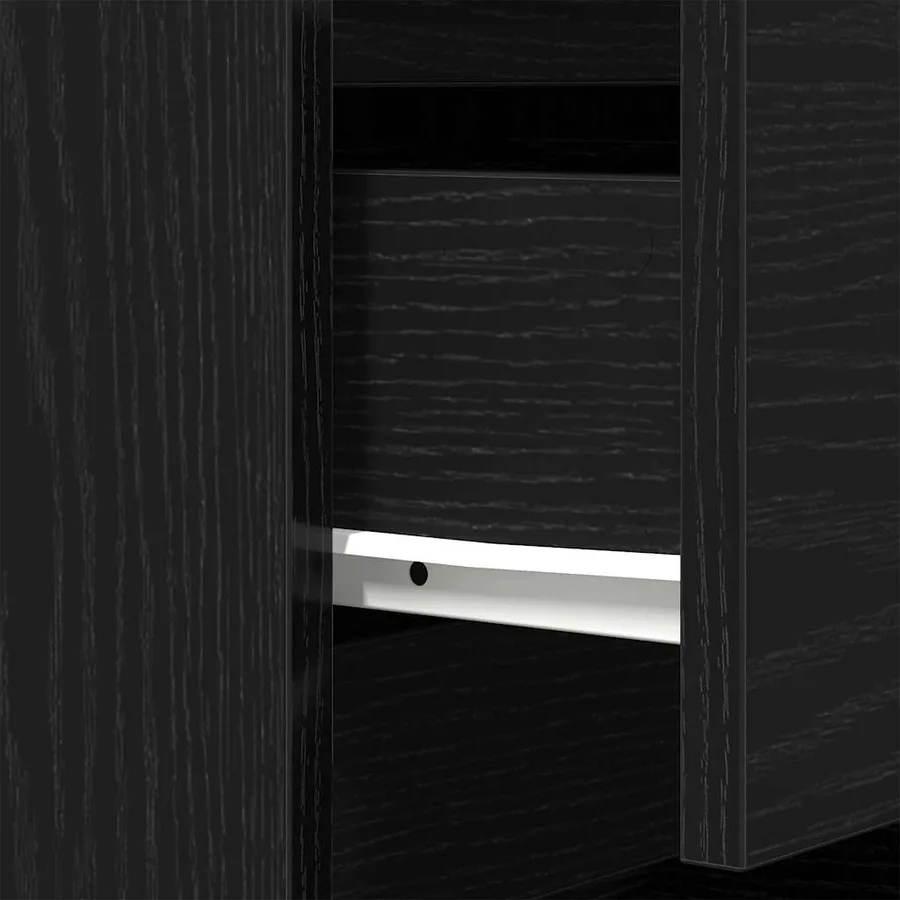 Table de chevet avec 3 tiroirs noir 39x35x65 cm - 10