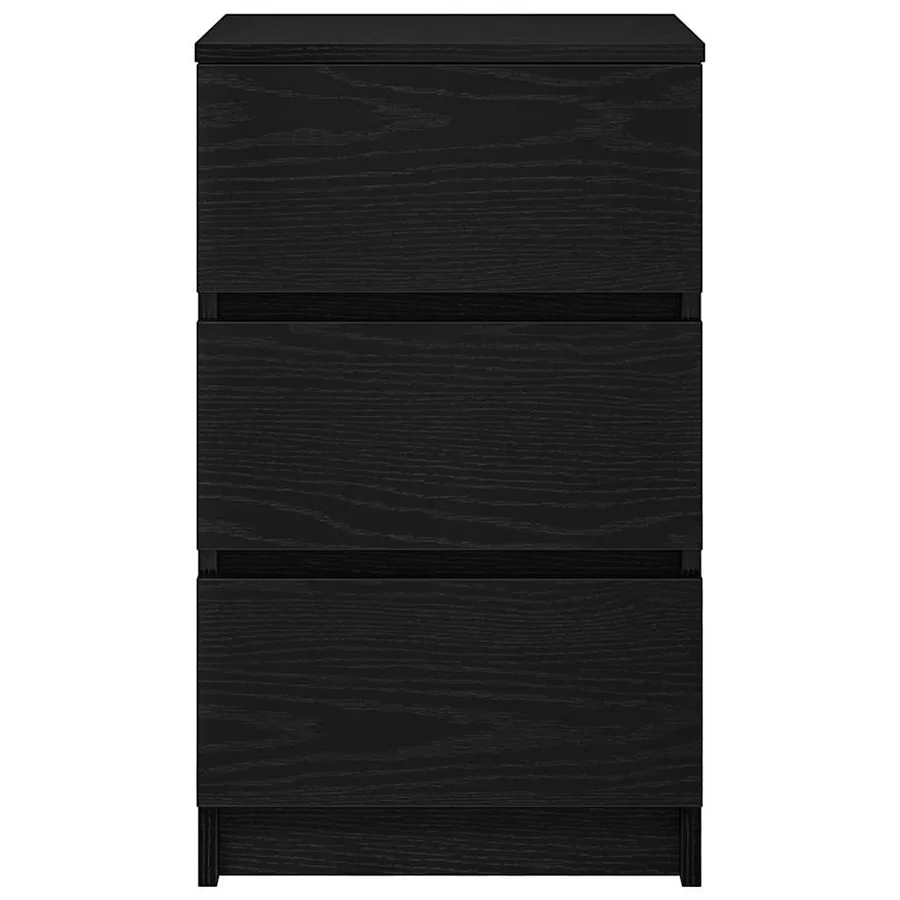 Table de chevet avec 3 tiroirs noir 39x35x65 cm - 6