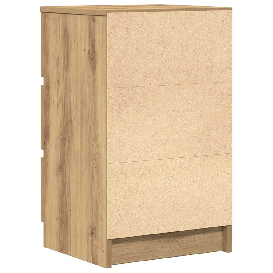 Table de chevet avec 3 tiroirs chêne artisanal 39x35x65 cm - 8
