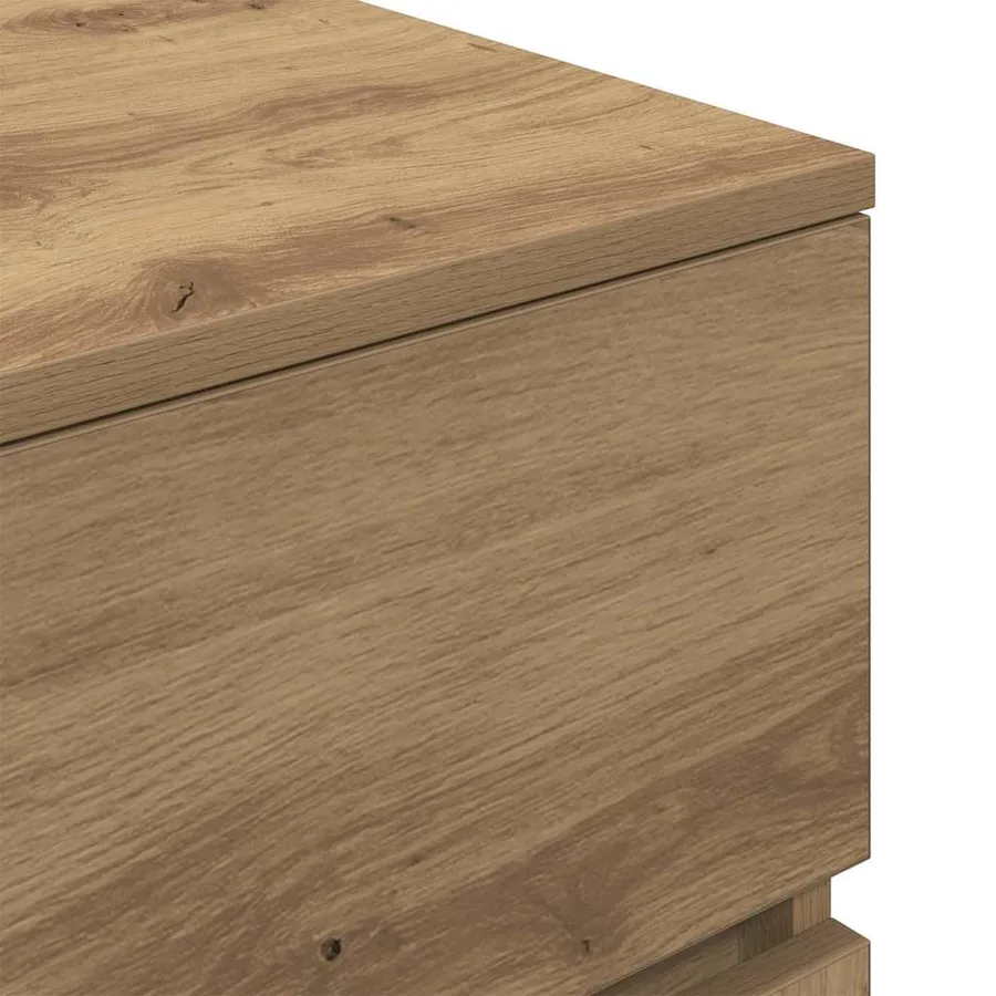 Table de chevet avec 3 tiroirs chêne artisanal 39x35x65 cm - 9