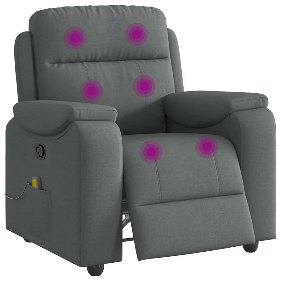 Fauteuil de massage inclinable Gris foncé Tissu - 3