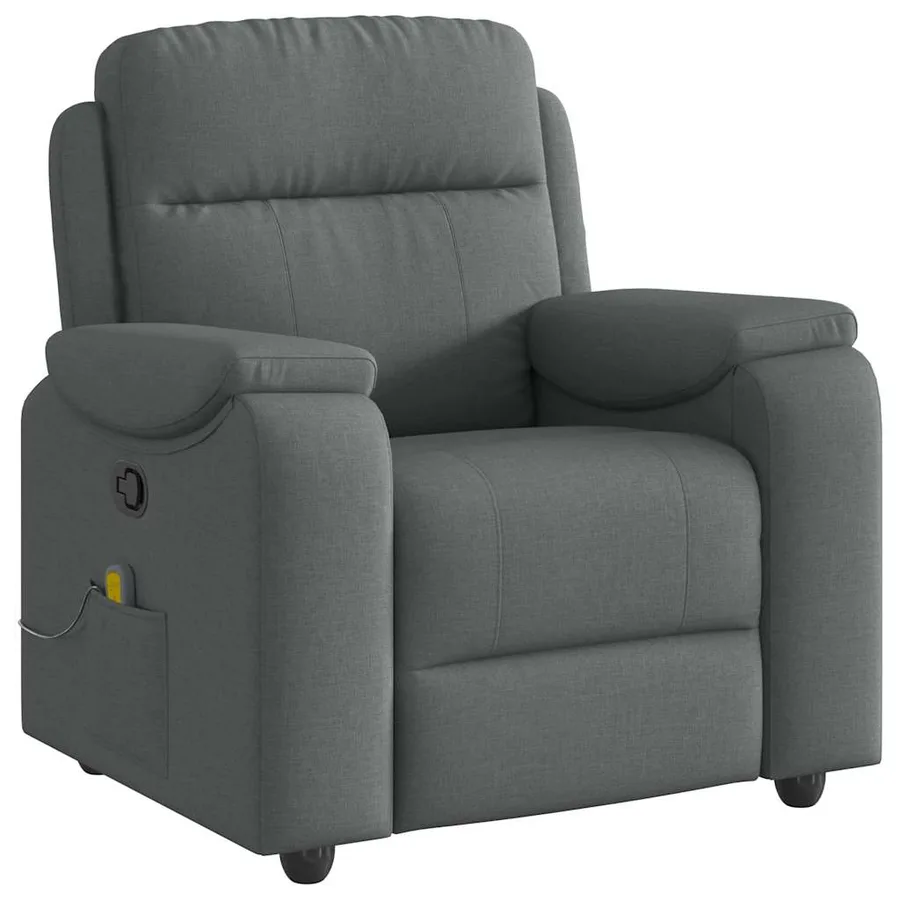 Fauteuil de massage inclinable Gris foncé Tissu - 4