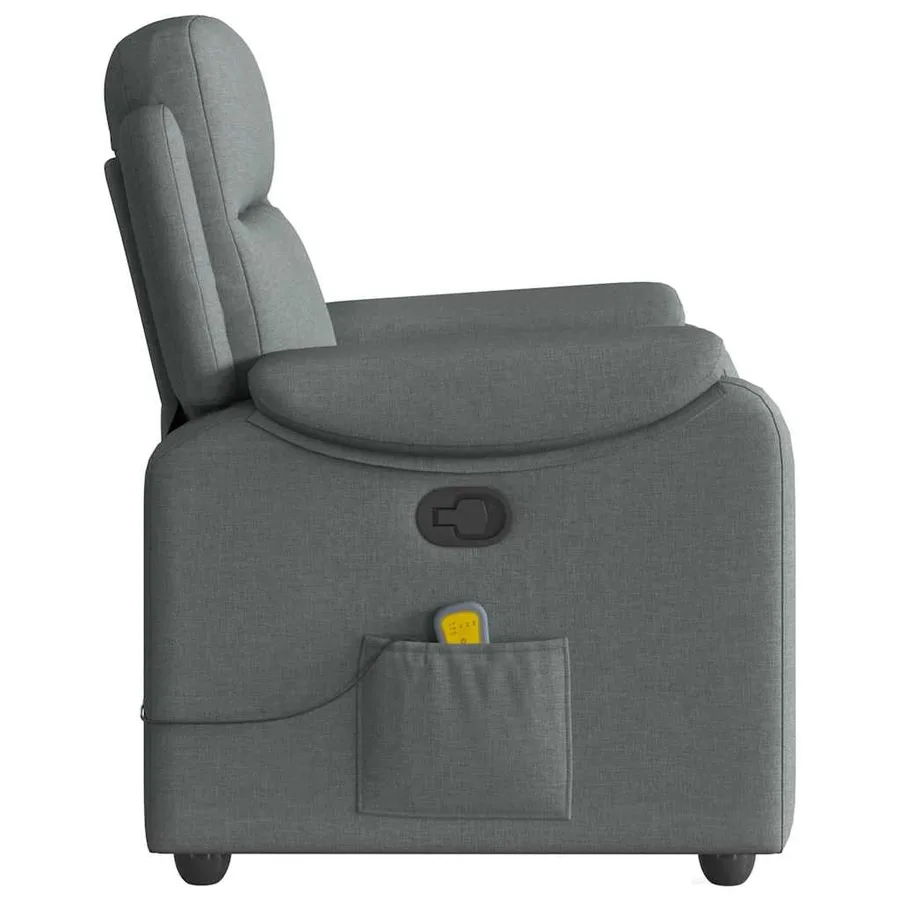 Fauteuil de massage inclinable Gris foncé Tissu - 6