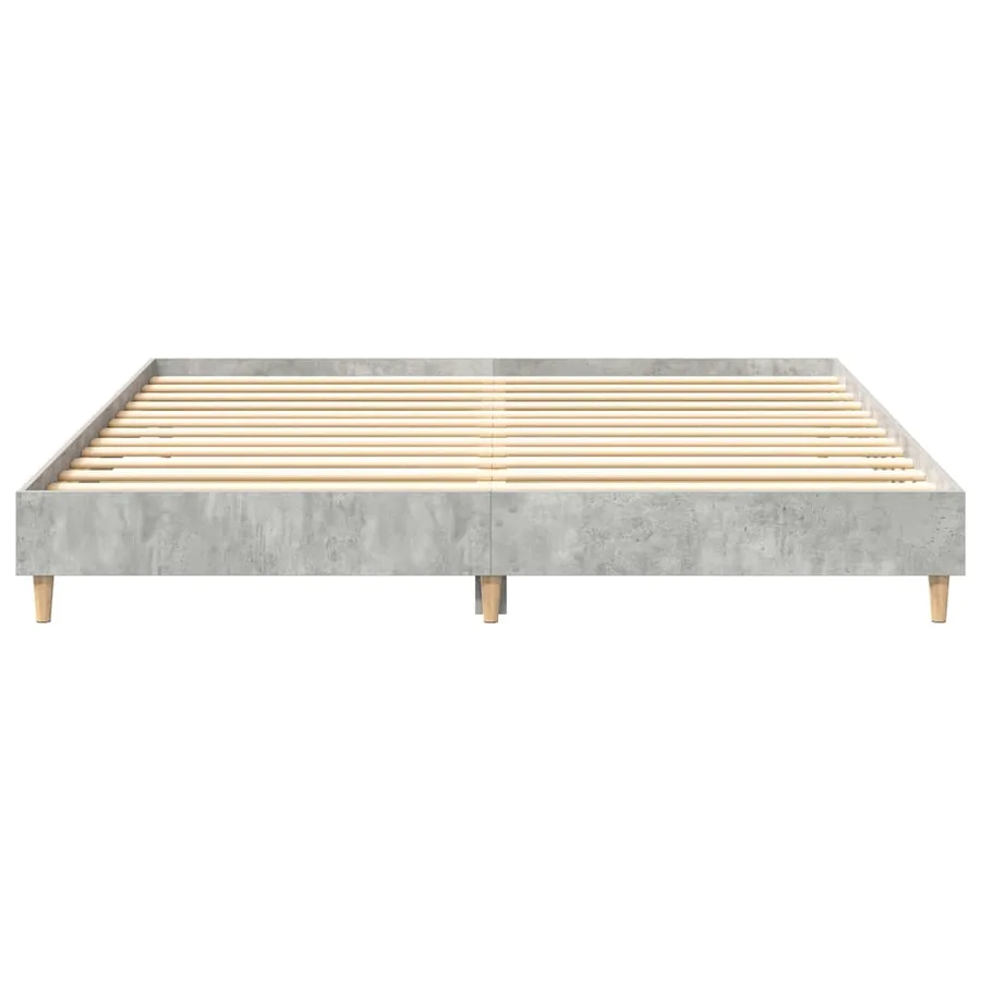 Cadre de lit sans matelas gris béton 200x200 cm bois ingénierie - 5