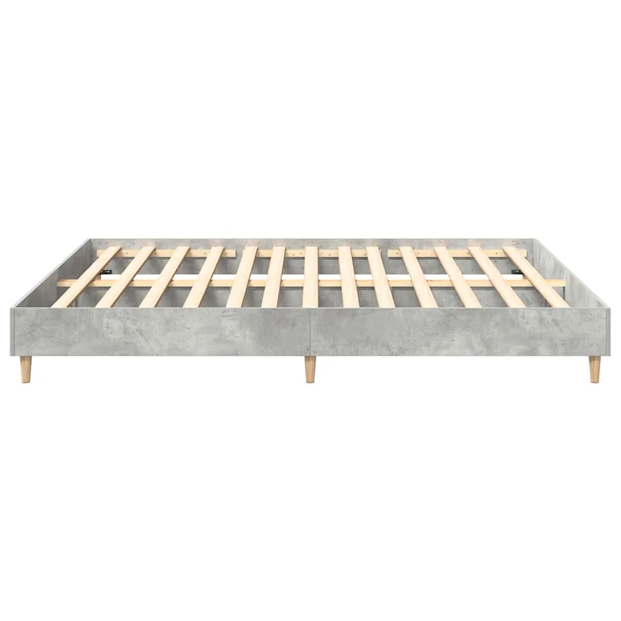 Cadre de lit sans matelas gris béton 200x200 cm bois ingénierie - 6